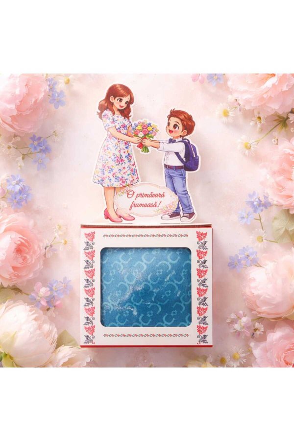 Set martisor esarfa si imagine 2 d cu suport "Pentru MAMA''