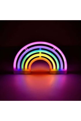 Lampă LED neon colorată curcubeu cu USB 30 x 18 cm