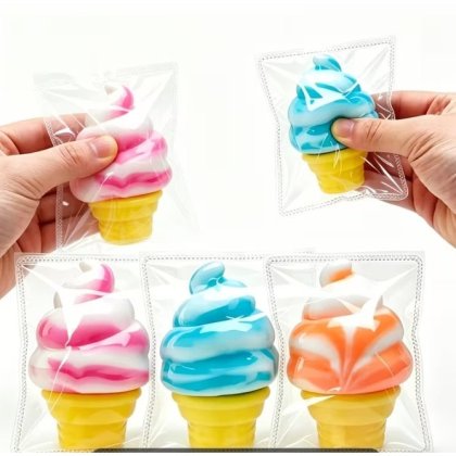 Jucarie antistres squishy, design CORNET ICECREAM MULTICOLOR multicolor VICTINY, 1 bucata random INGHETATA LA CORNET