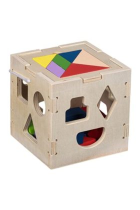 Jucărie de sortare din lemn pentru bebeluși 14 x 14 x 14 cm