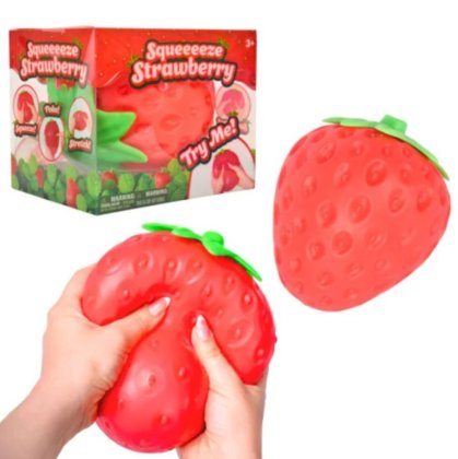Viral CAPSUNA / STRAWBERRY 2026 VICTINY® MODEL CAPSUNA Squishy 1 BUC RANDOM, 13x13x12cm, jucarie interactiva pentru copii si adulti, antistres
