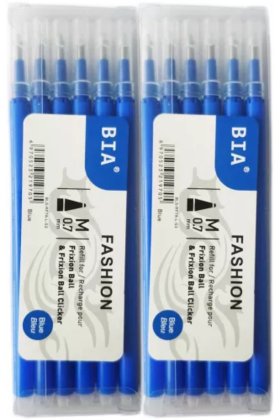 Set de 12 rezerve pentru role compatibile cu Frixion Bia Blue