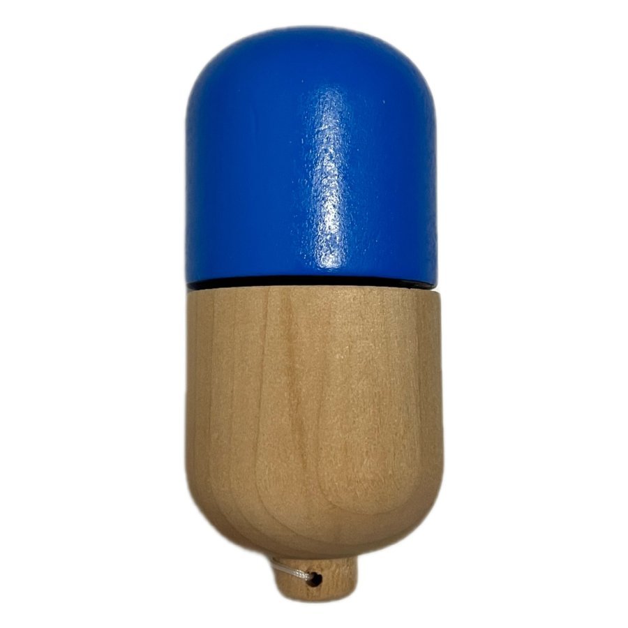 Kendama Pill, jucărie interactivă, albastră, lemn, pentru băieți, 3 ani+