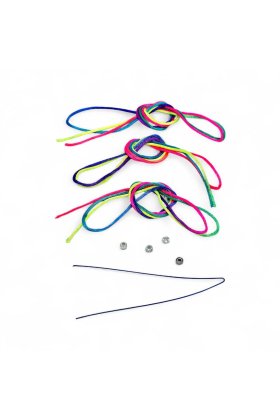 Kendama Silk – PACHET PREMIUM 3 corzi de 70 cm cu rulment, Rainbow