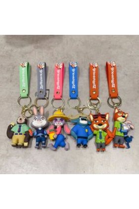 Breloc jucărie din PVC Randoly Zoo Topia, figură anime Nick, Judy, Gary, 1 bucată