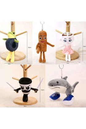 SET 6 PLUSURI ALEATORII 10-15cm Brelocuri de pluș italiene Brainrot, păpușă, breloc, jucărie de pluș
