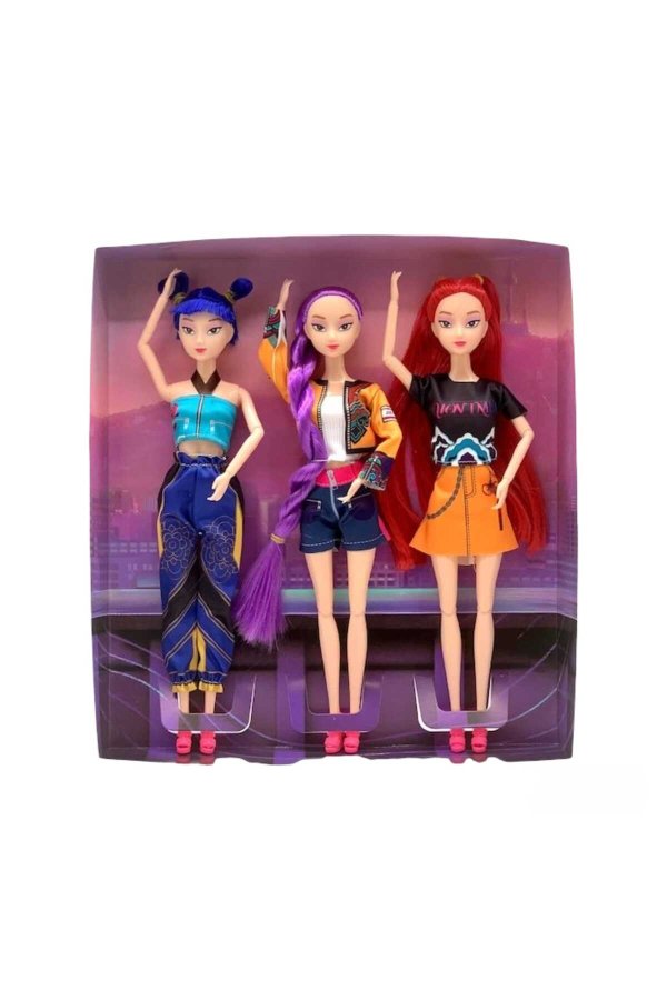 Set papusi, K-POP Demon Hunters Girls, 3 piese, PVC, Virtual Trend®