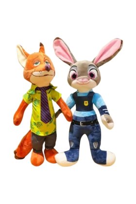 Set de 2 jucării de pluș Zootopia – Nick Wilde și Judy Hopps, 60 cm