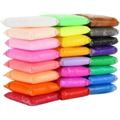 Set 24 pliculete Hey Clay, plastilina inteligenta, modelatoare, multicolora