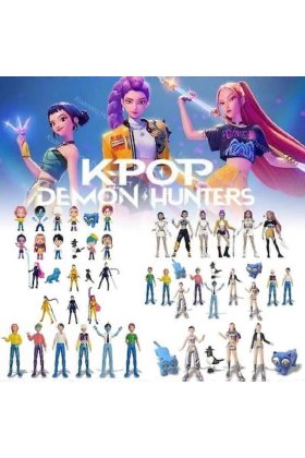 Set de figurine 6 buc, K-Pop Demon Hunters Rumi Mira Zoey, temă muzicală, PVC