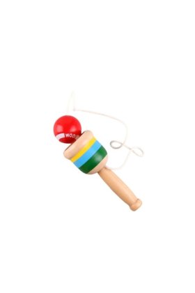 Jucărie Kendama Cup - Coordonare mână-ochi, Tradițională, 10 x 3 cm, Roșu