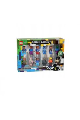 Pachet promoțional: 12 figurine Minecraft cu accesorii (blocuri, Steve, Zombie) + pachet de figurine surpriză