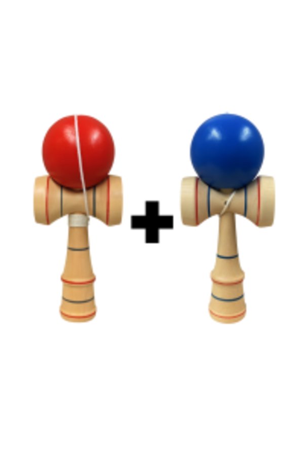 Kendama din lemn, promoție 1+1, 17 cm | Diverse culori | Jucărie clasică pentru copii și adulți