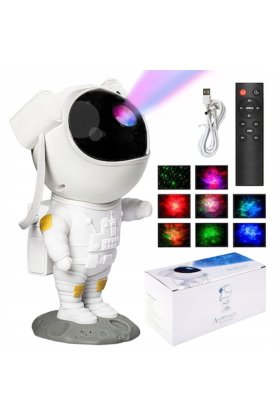 Lampă de noapte pentru copii GMM Group - proiector de stele, 8 moduri, multicolor, cu cablu USB și telecomandă