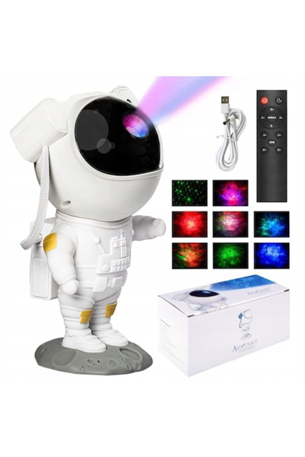 Lampă de noapte pentru copii GMM Group - proiector de stele, 8 moduri, multicolor, cu cablu USB și telecomandă