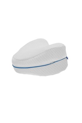 Pernă ergonomică pentru genunchi și picioare, spumă cu memorie/poliester, husă detașabilă, albă