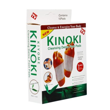 Set 10 Plasturi Kinoki, pentru Detoxifierea Organismului, cu Turmalina, Vitamina C, E si Uleiuri Rafinate