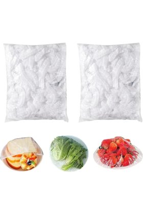 Set 200 folii alimentare reutilizabile, MDUG, design elastic, transparente, 43 cm