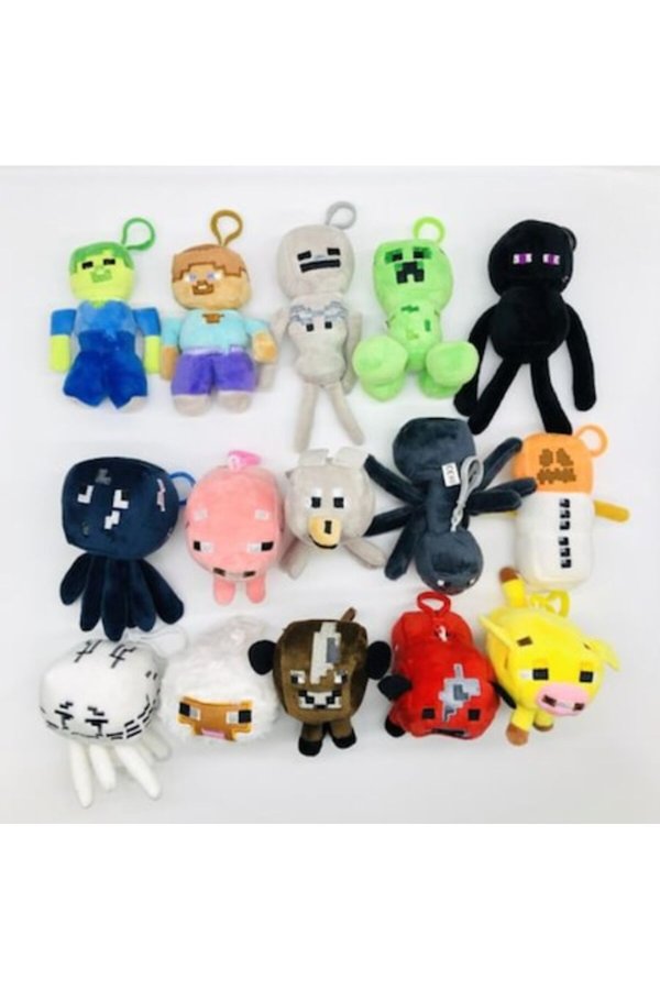Set 15 jucării de pluș film world & minecraft VICTINY® multicolor 8/15 cm