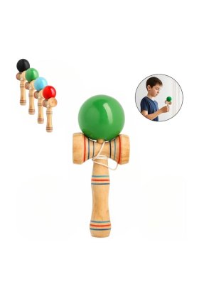 Kendama 17 cm cu bilă albastră, jucărie clasică din lemn pentru jocuri de îndemânare și coordonare – Engros