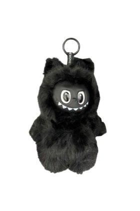 Jucărie pluș, Labubu, Ediție Monstru, Negru, 23 cm