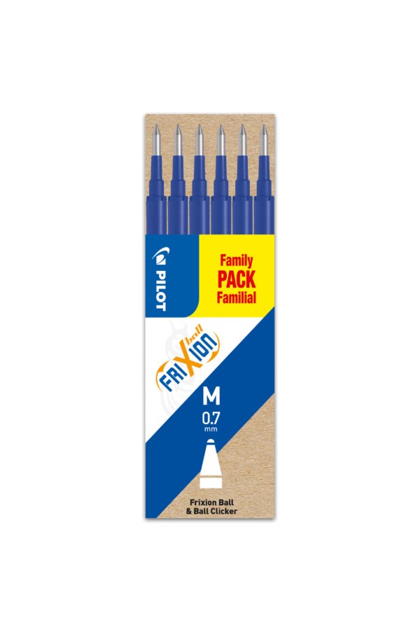 Rezervă pentru roll-on Frixion Ball/Clicker 0.7 mm, albastru, set de 6 bucăți