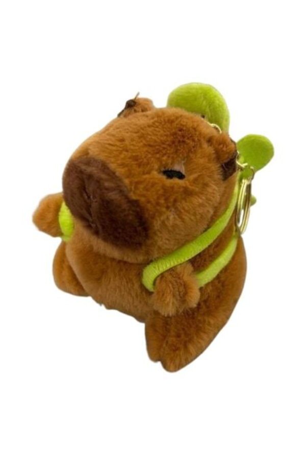 Breloc jucărie Mini Capybara, maro și pufos, 10cm
