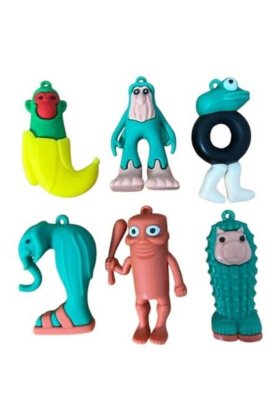Set Tung Tung Sahur, 6 Figurine, Balerina Capucina, Personaje Diferite, Multicolor, 6cm