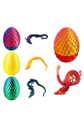 Set 4 figurine dragoni cu ou print 3D VICTINY® multicolor