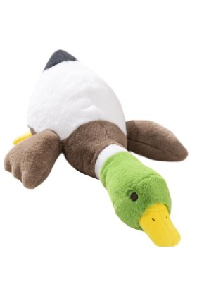 Jucărie de pluș, rățușcă, tip pernă VICTINY®, alb-verde, 70 cm