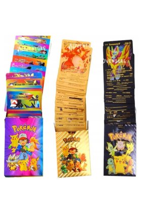 Cărți Pokemon 3 în 1 165 de piese multicolore, negre și aurii