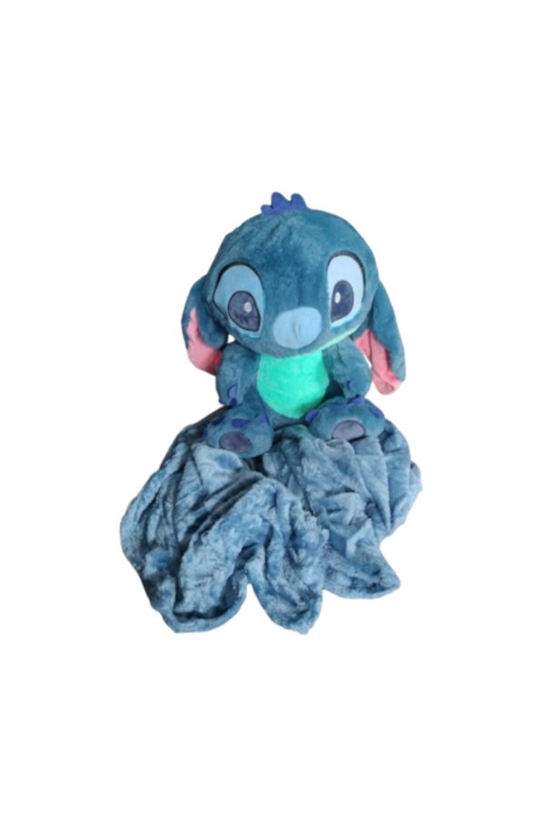 Jucărie de pluș Stitch cu pătură pufoasă 100/180 cm 45 cm / Albastru pufos