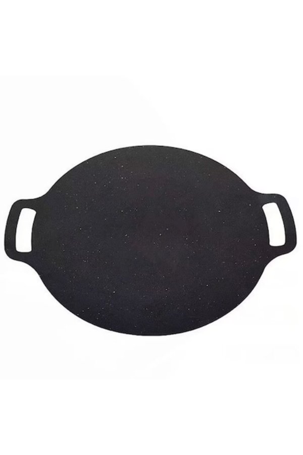 Plita Japoneza Rotunda Cu Manere, Placa Grill, Antiaderenta, Pluristratificata, 30 cm, Neg