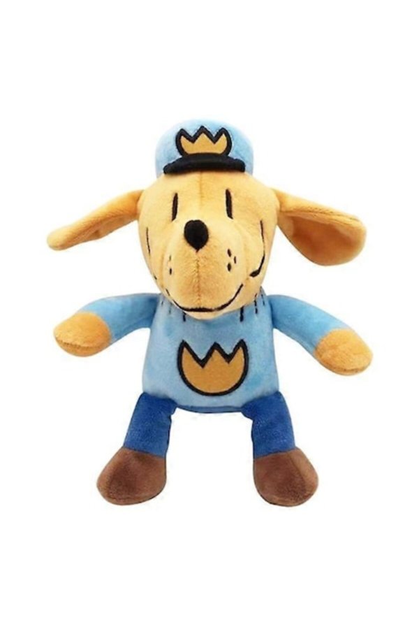 Jucărie de pluș Dog Man Polițist/Detectiv de la VICTINY®, aprox. 25 cm - Albastru/Maro
