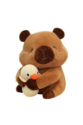 Jucarie de plus capibara cu ratusca VICTINY maro 20 cm