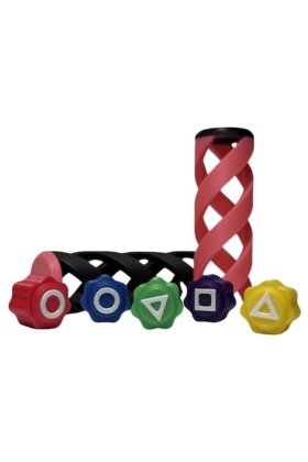 Set de joc Gonggi, VICTINY®, suport spirala negru/roz printat 3d