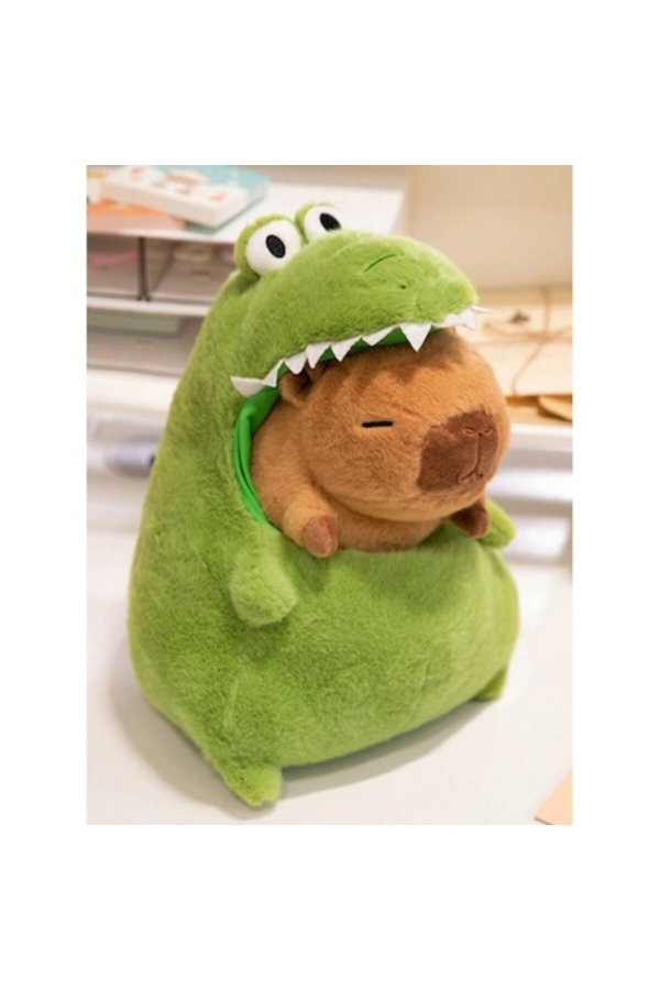Capibara Crocobara, Jucărie de Pluș, VICTINY® Calitate Premium Maro + Set de 2 Jucării de Pluș Capibara VICTIN