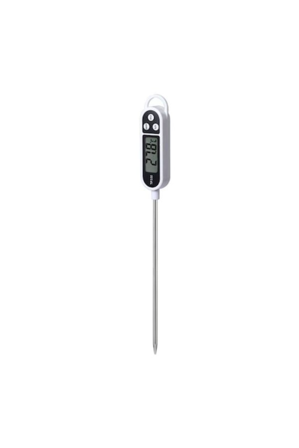 Termometru digital pentru gătit, oțel inoxidabil VICTINY®, ecran LCD, -50 până la 300 °C, alb/negru