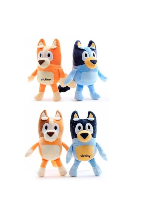 Set 4 jucării de pluș, Bluey și Bingo, 28 cm