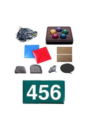 Set 6 jocuri interactive jocul calamarului VICTINY ® emblemă verde nr. 456 și un joc din gong-ji / je