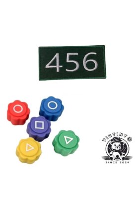 Set 2 jocuri Gonggi si Emblema, patch-uri numar jucator 456 jocul calamarului ® verde
