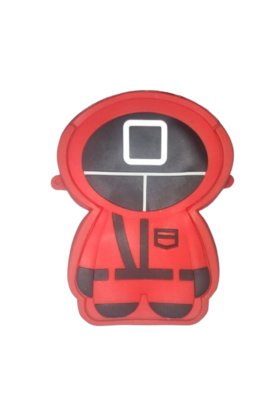 Gentuta jocul calamarului patrat, VICTINY ® Pop it Now pentru copii, silicon, rosu, 15 cm