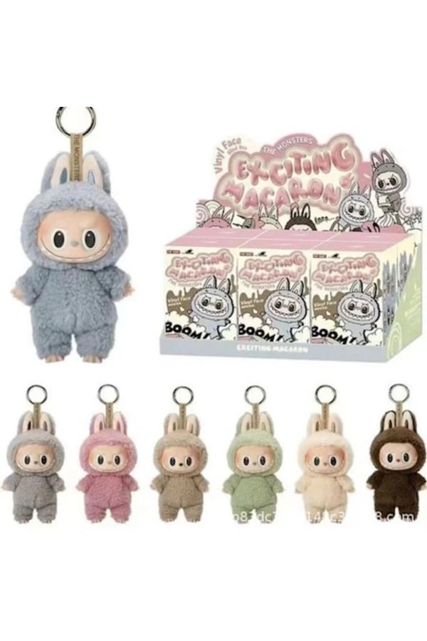 Breloc cu jucărie de pluș, Labubu Macaron Monster, design drăguț, multicolor, 1 bucată