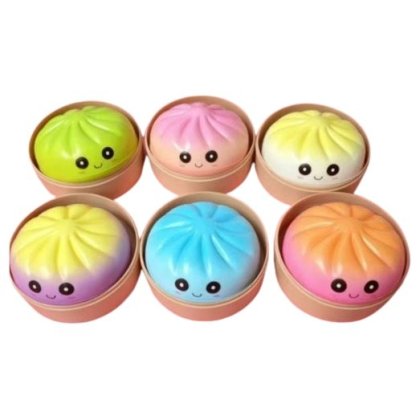 Jucarie antistres squishy, victiny, design chifle Baozi/Nikuman, bicolor EVA, 1 bucata
