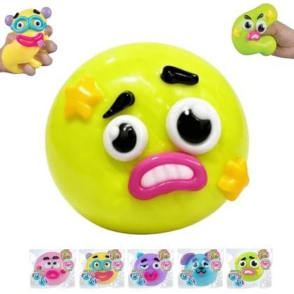 Jucarie interactiva copii, Dog Face Swap, moale si elastica, verde