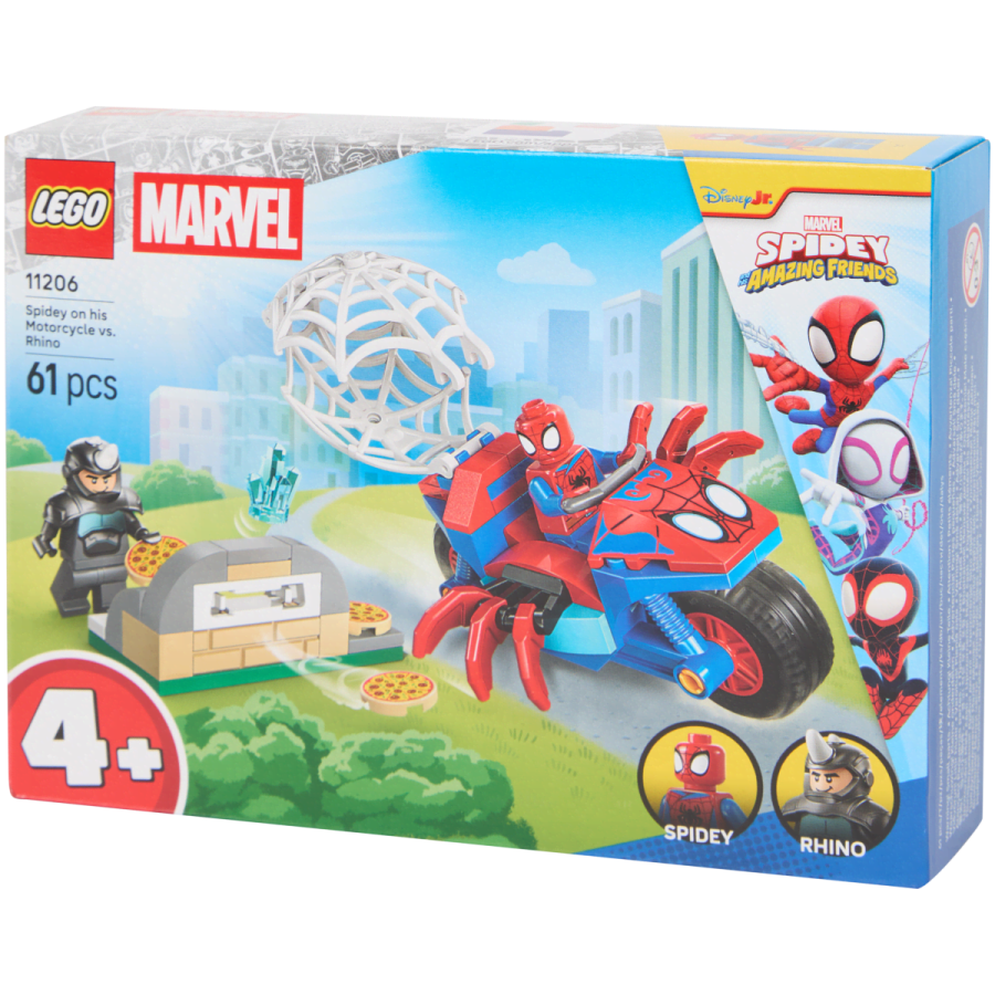 LEGO Marvel Spidey pe motocicletă vs Rhino