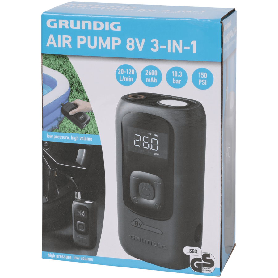 Pompă de aer fără fir 3 în 1 Grundig