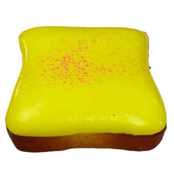 Jucarie antistres paine toast moale 9x9x3cm