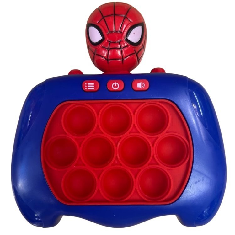 Jucarie senzoriala de apasat, squeezle pop it push bubble, Consola fidget cu lumini, Spider-Man