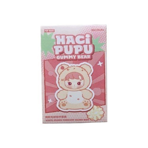 Jucarie plus, breloc pentru ghiozdan, geanta si chei, pufos si dragalas, model haci&pupu gummy bear